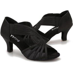 Ballroom Dance Shoes Women Latin Salsa Practice Dancer Shoes 2.5'' Heels YT02